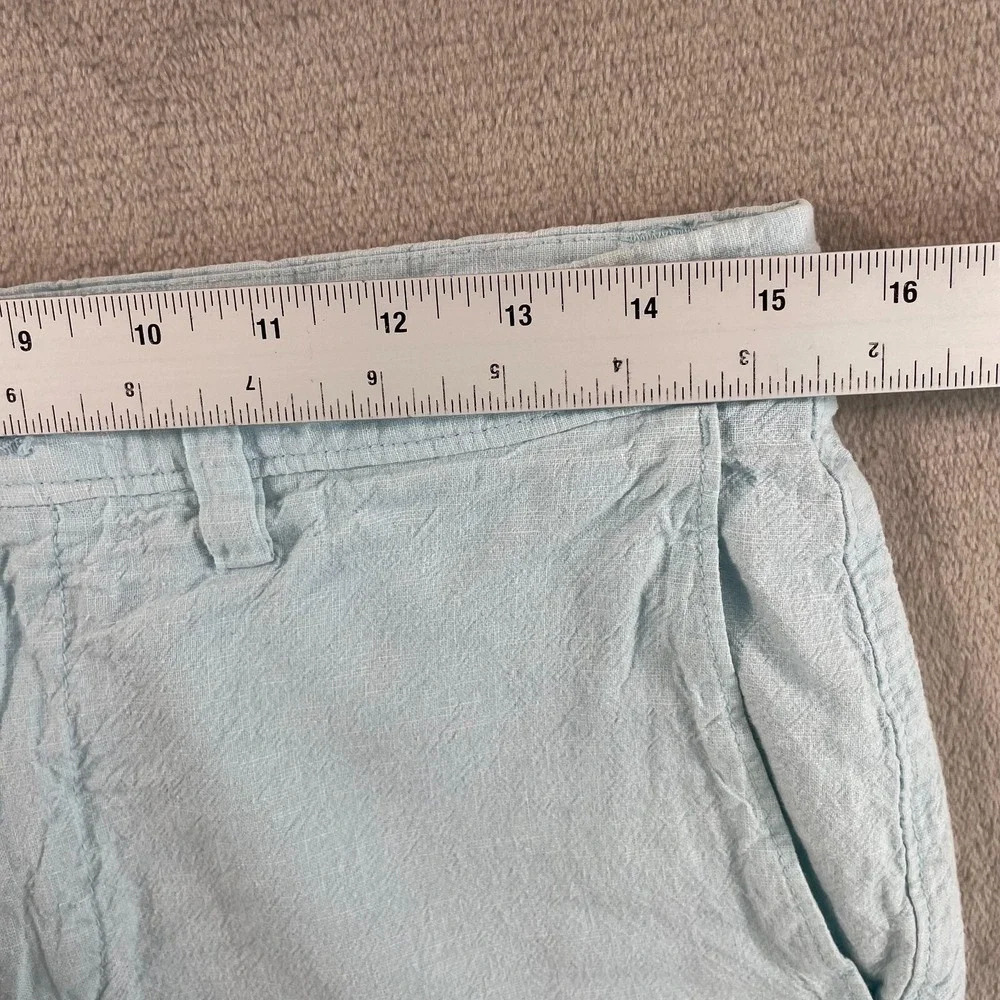 Banana Republic Emerson Chino Shorts Men 30x10 Sky Blue Linen Blend Preppy‎